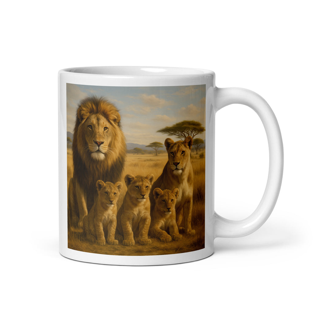 Löwen Kaffeetasse aus Keramik – 11oz Becher mit Löwenmotiv