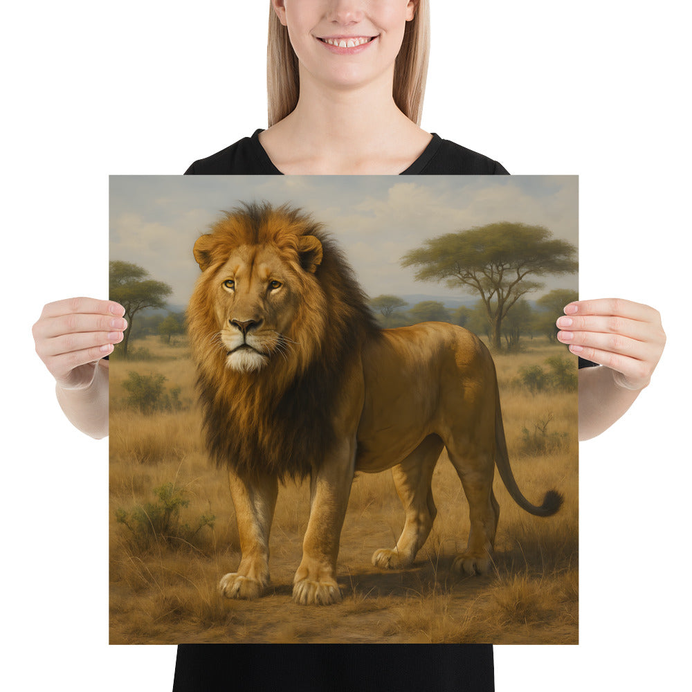 Löwenkunst – modernes Poster mit afrikanischem Flair