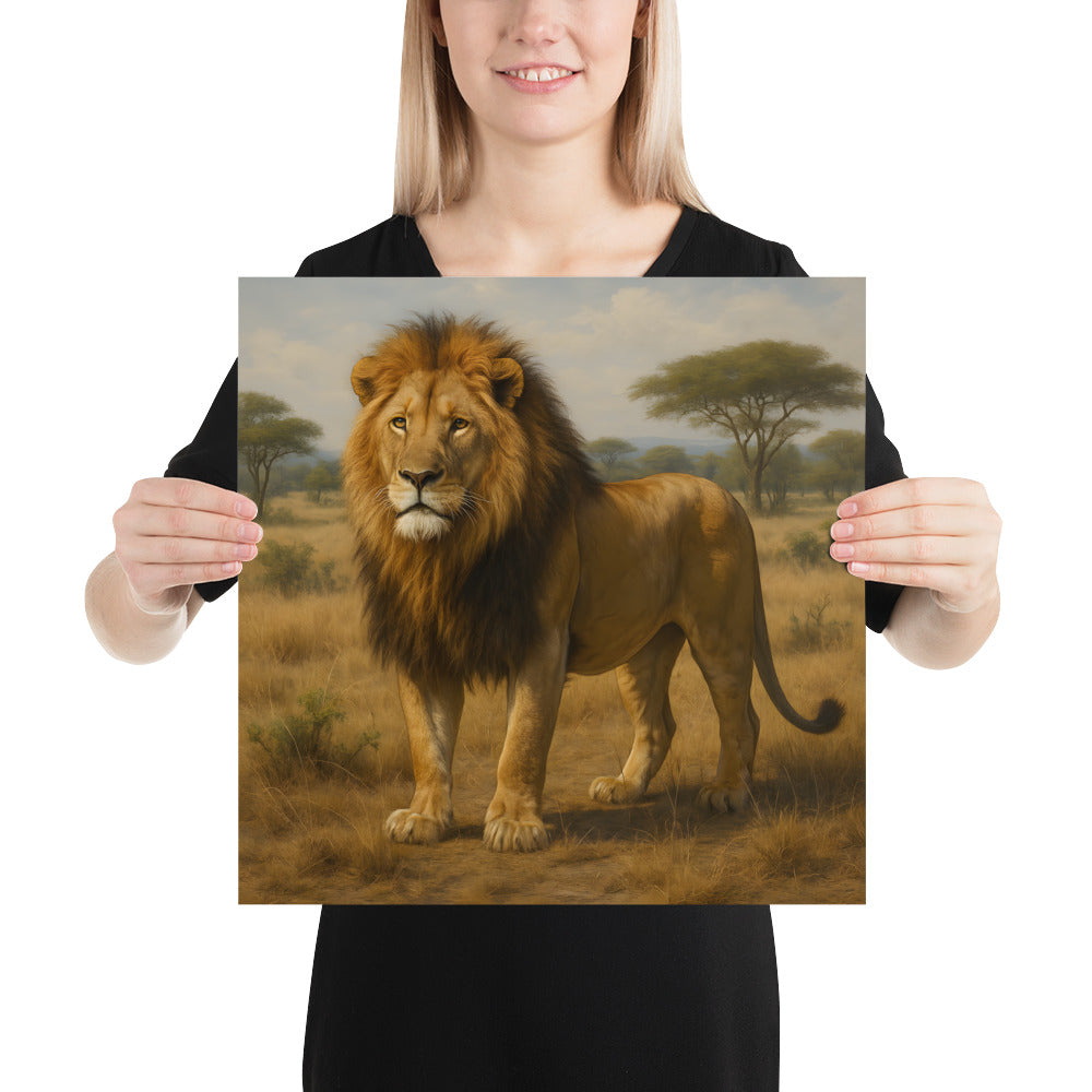 Löwenkunst – modernes Poster mit afrikanischem Flair