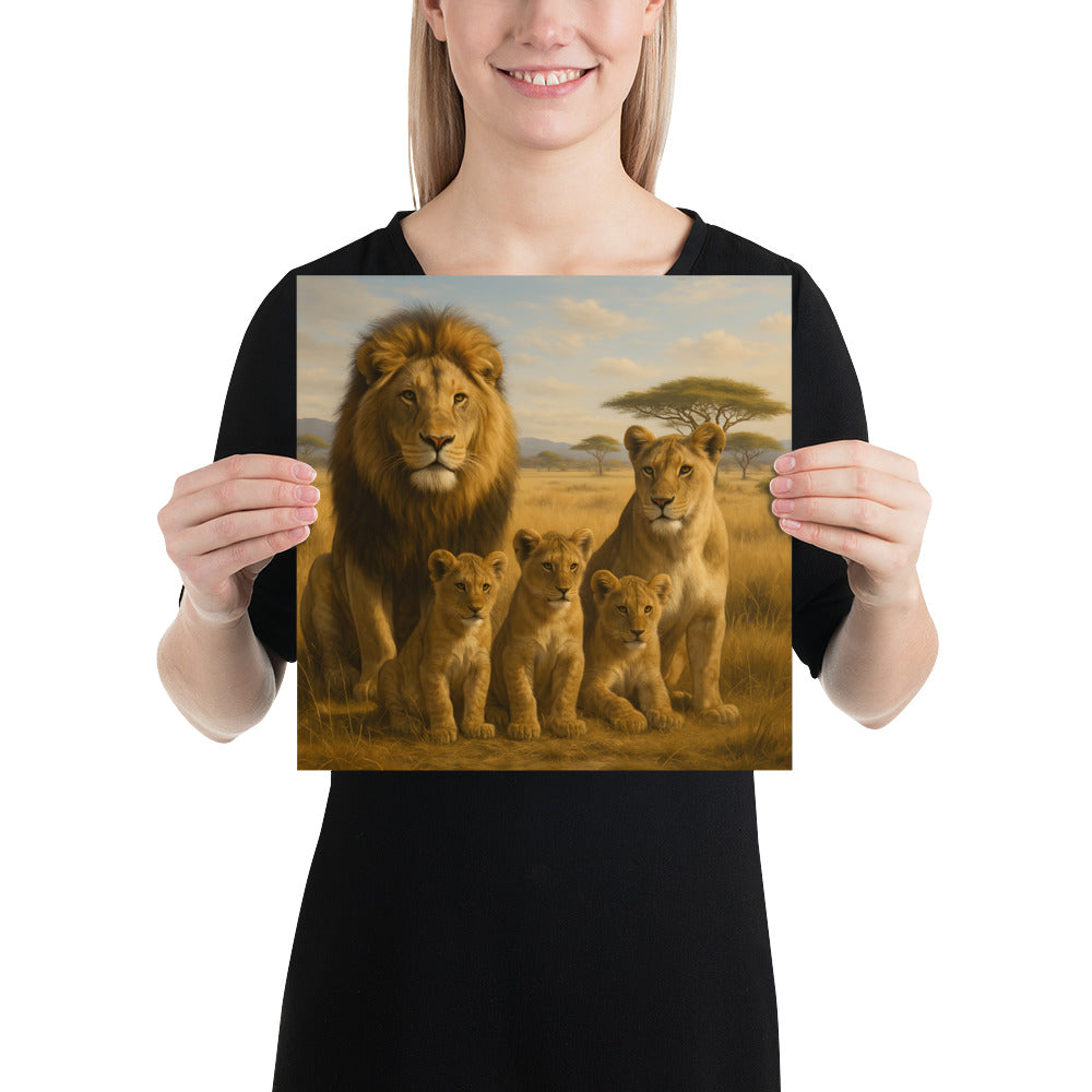 Löwenposter – majestätischer Löwe als Wandbild auf hochwertigem Papier