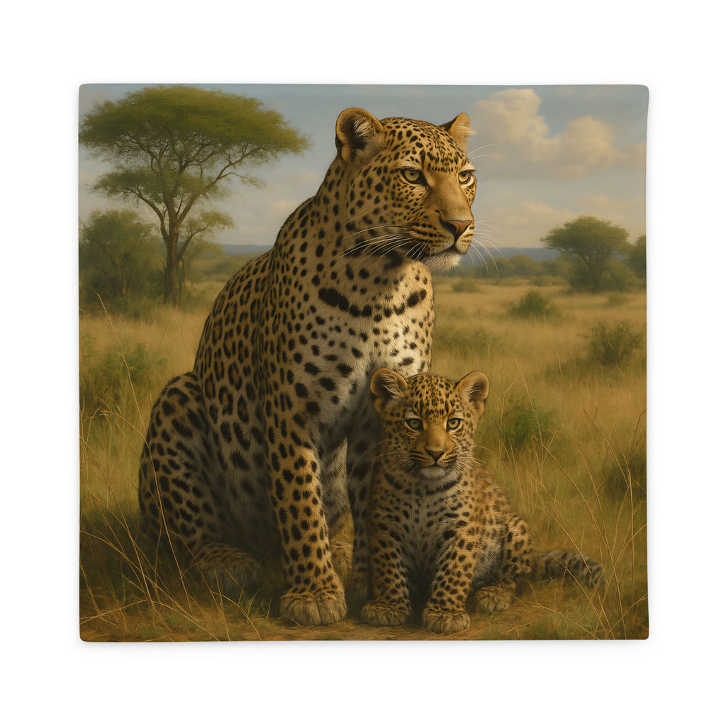 Leoparden Kissenbezug auf Sofa mit dekorativen Kissen