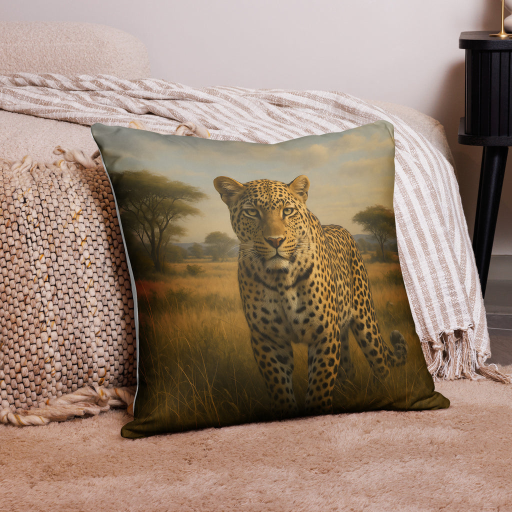 Leoparden Kissenbezug auf Sofa – stilvolle Wohnzimmerdeko