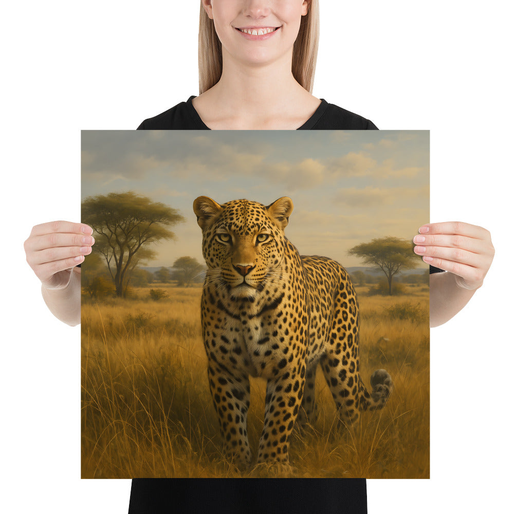 Leopardenposter gerollt – hochwertige Papierstruktur, 189 g/m²