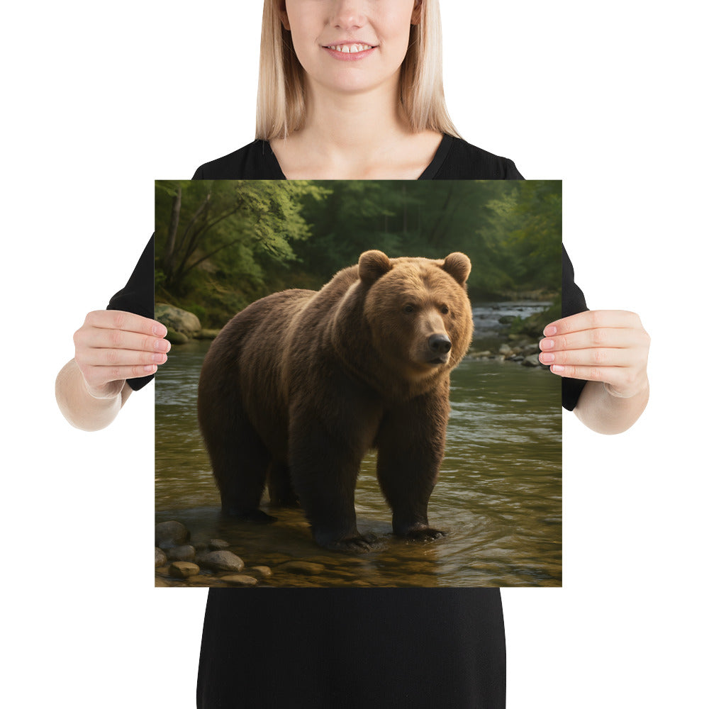Majestätischer Grizzlybär als Kunstposter für Wohnzimmer