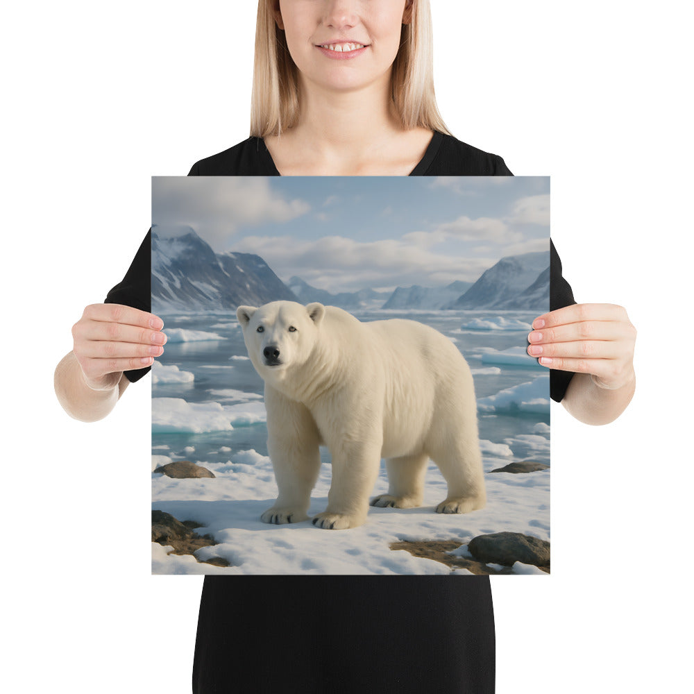 „Minimalistisches Eisbär Motiv für moderne Wohnräume“