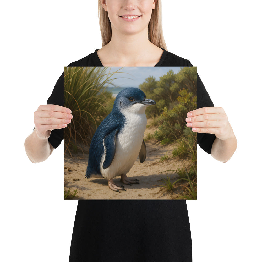 Minimalistisches Zwergpinguin Motiv als stilvolle Wanddekoration