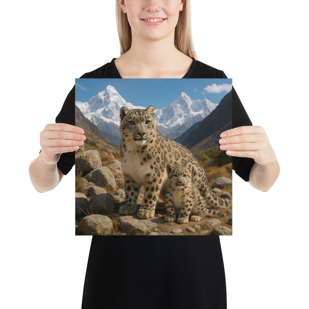 Moderne Wanddekoration mit Schneeleoparden-Design