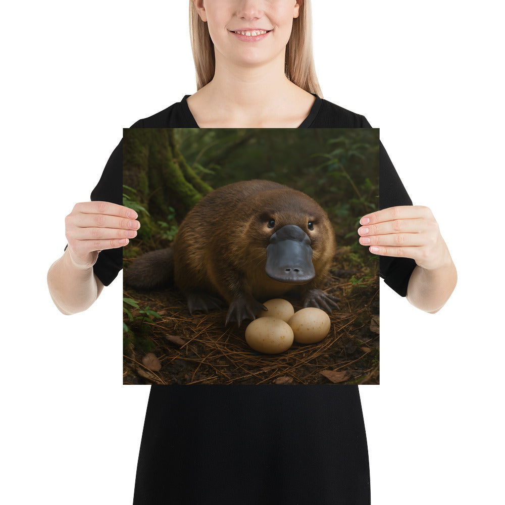 Modernes Schnabeltiermotiv auf japanischem Rohstoffpapier