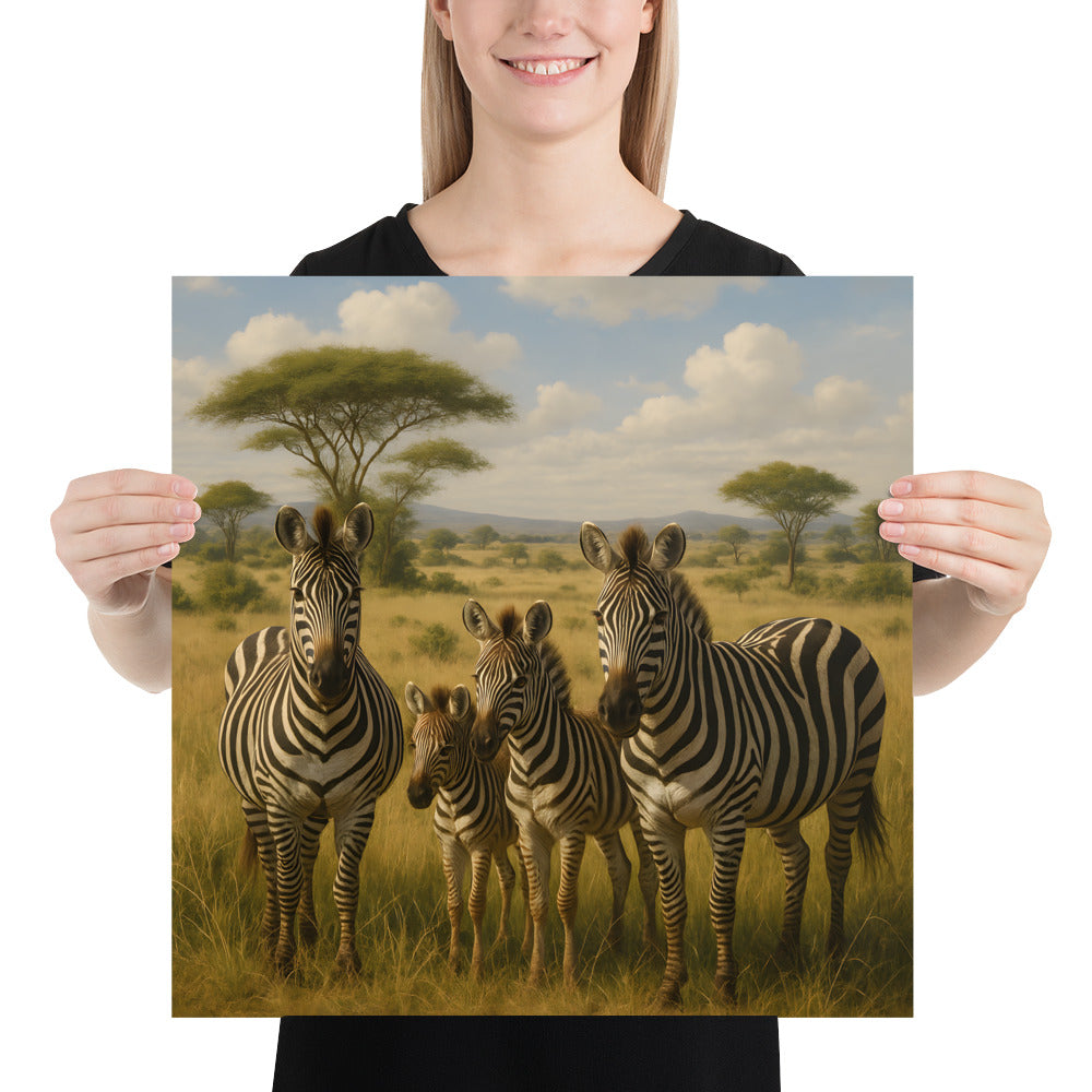 Modernes Zebra Poster – minimalistische Wanddeko mit afrikanischem Flair