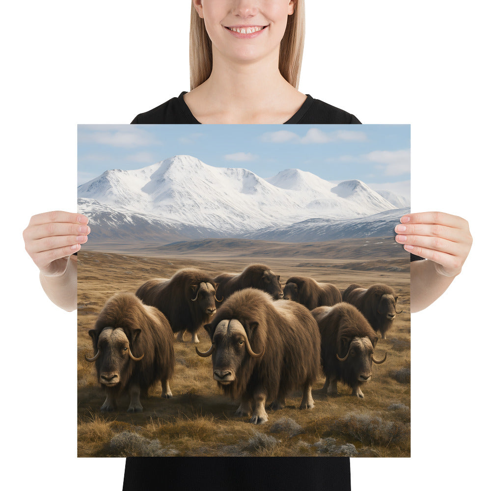 “Moschusochse im Profil – hochwertiger Kunstdruck auf 189 g/m² Premium-Papier”