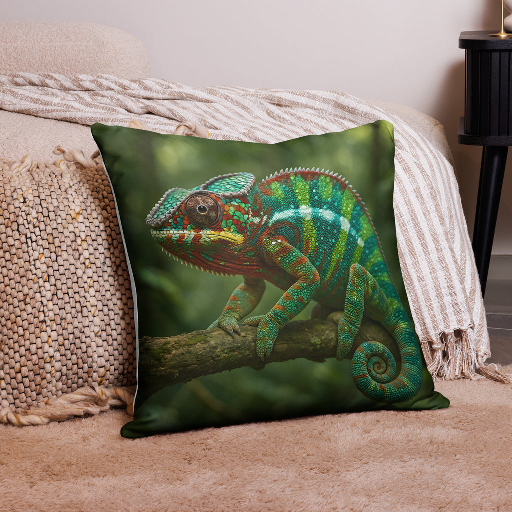 Nahaufnahme Chamäleon Kissenbezug – strukturierter Polyesterstoff