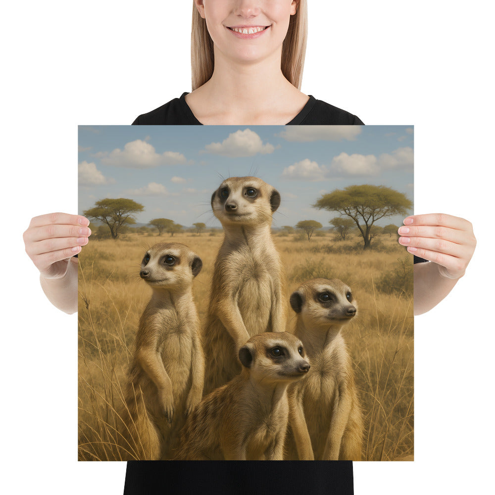 Nahaufnahme der Papierstruktur des Erdmännchen Posters