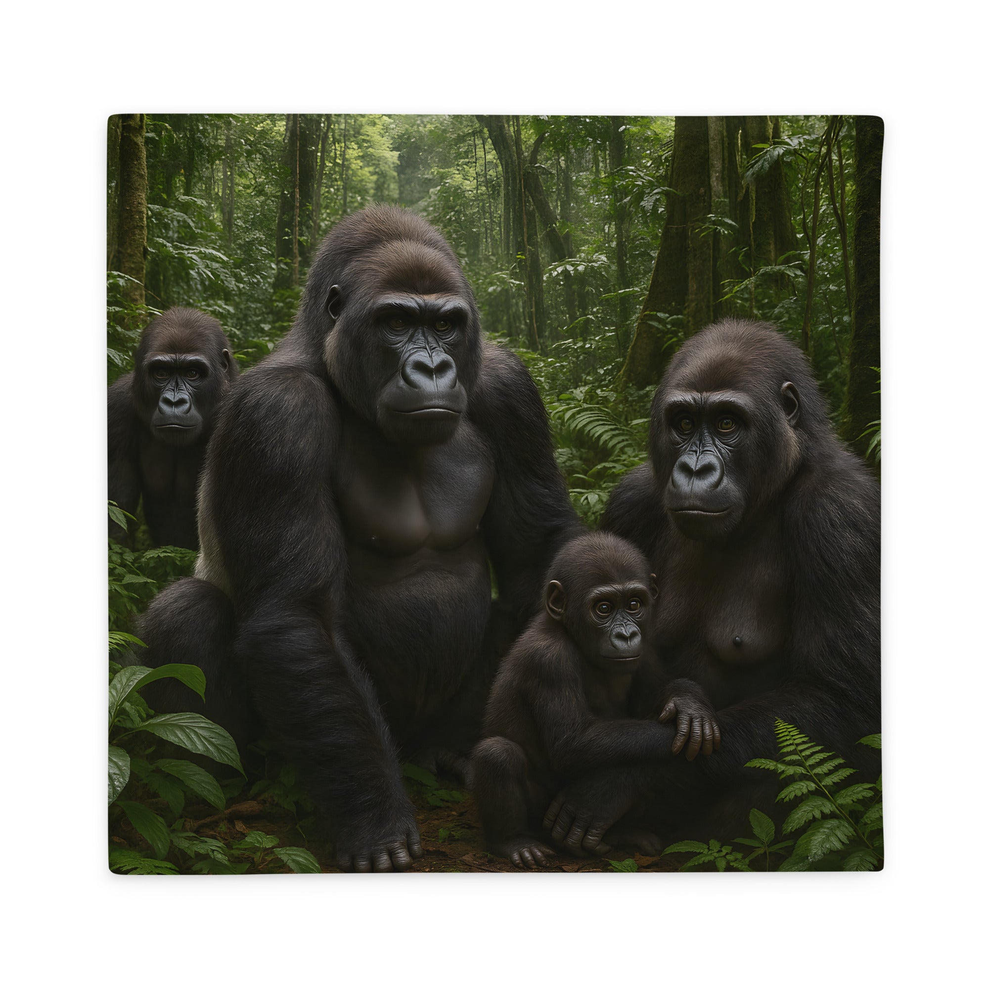 Nahaufnahme der Stoffstruktur des Polyester-Gorillakissenbezugs