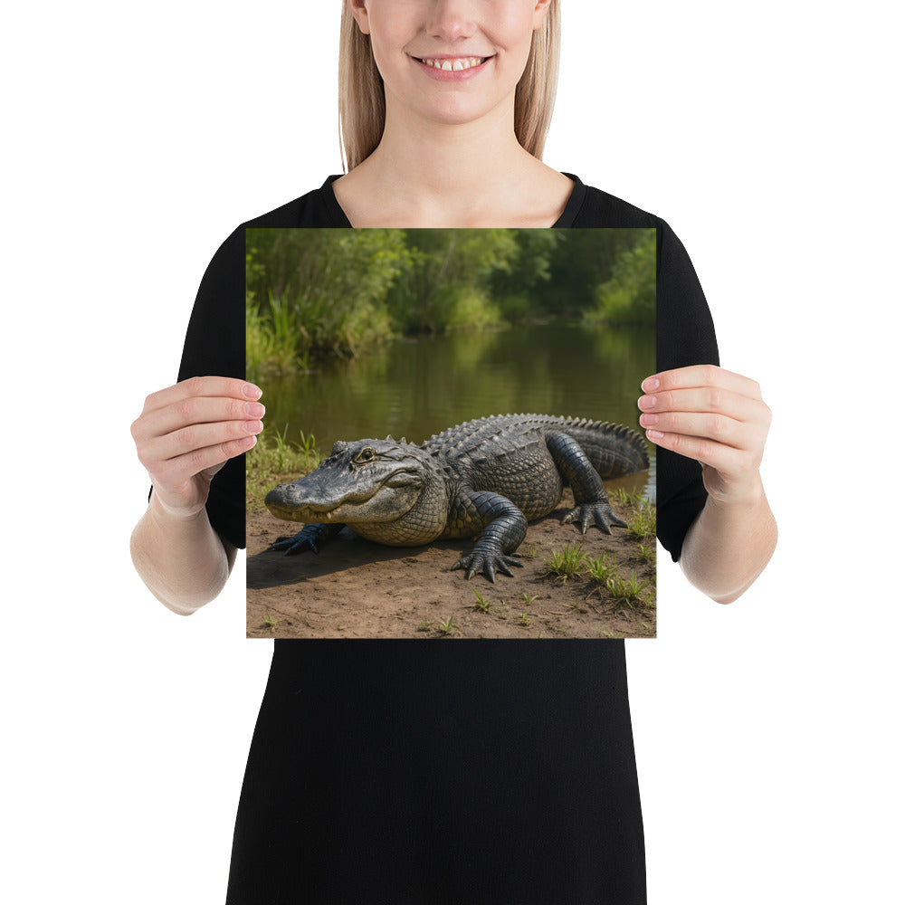 „Nahaufnahme eines Alligators als Kunstposter“