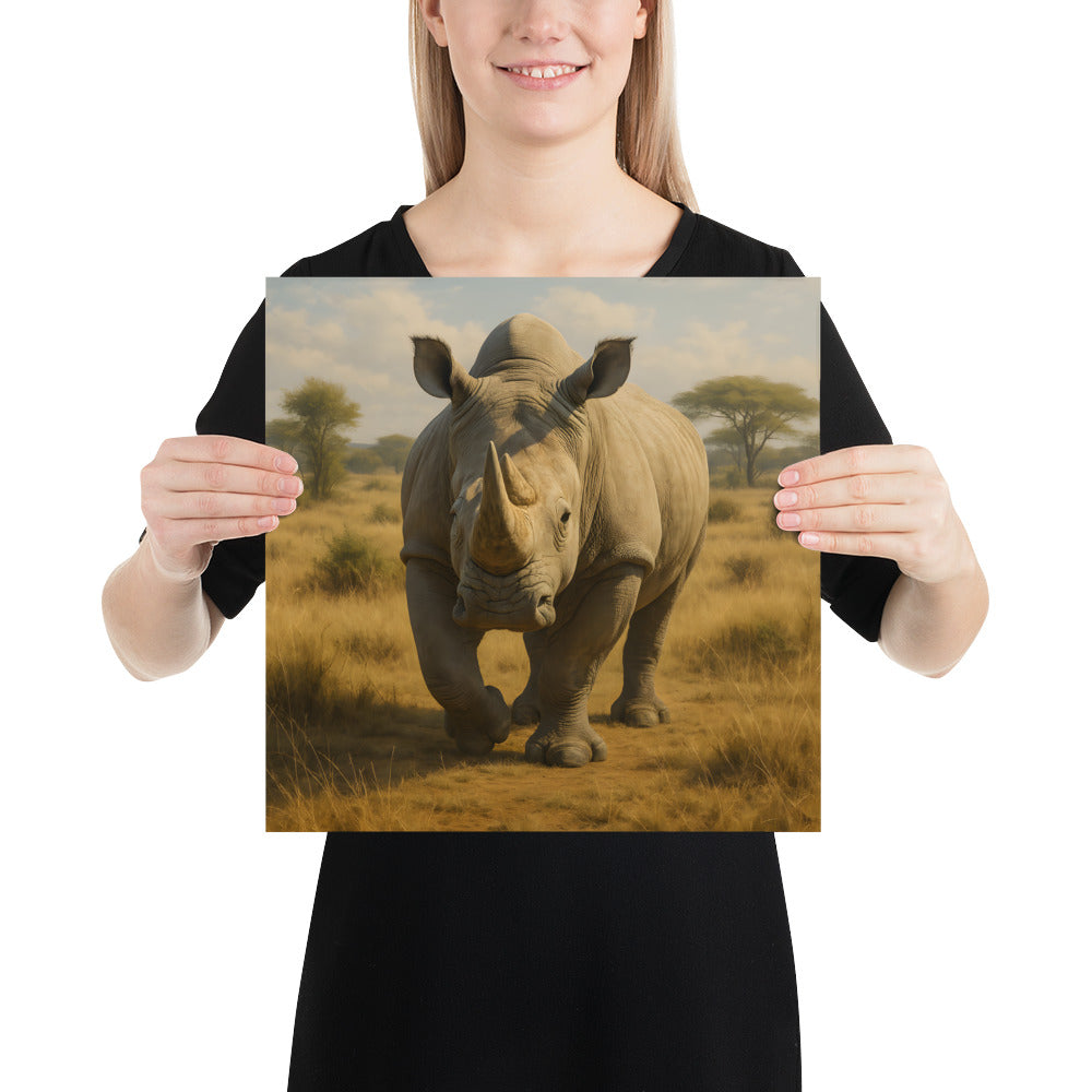 Nashorn Poster – Wildlife Tiermotiv auf hochwertigem Premiumpapier