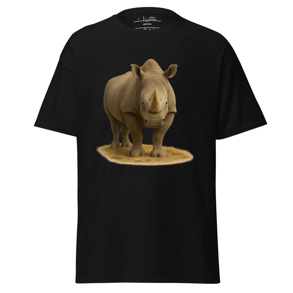 Nashorn T-Shirt mit detailreichem Rhino-Print auf der Vorderseite