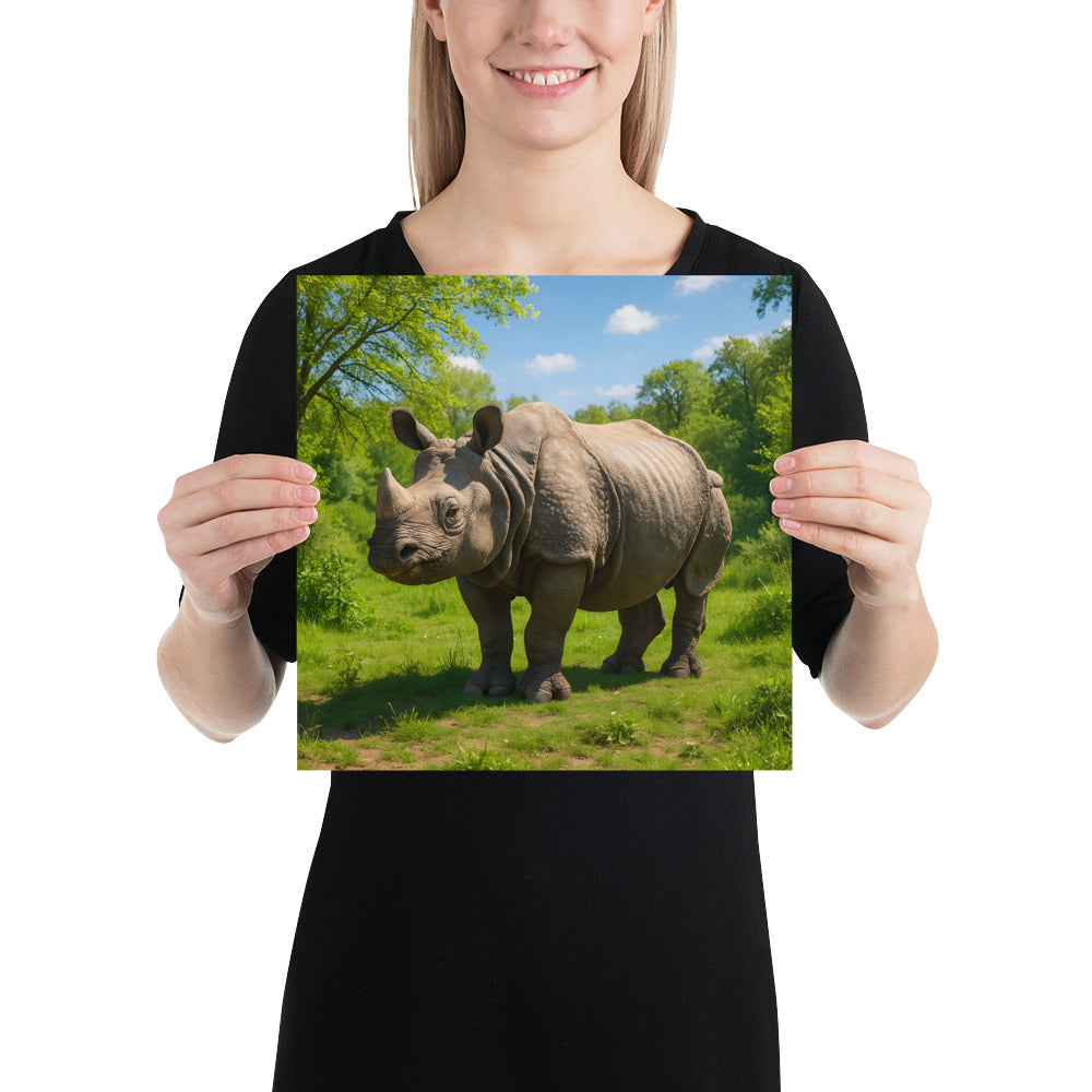 Nashorn Wandposter mit hoher Lichtundurchlässigkeit für kräftige Farben
