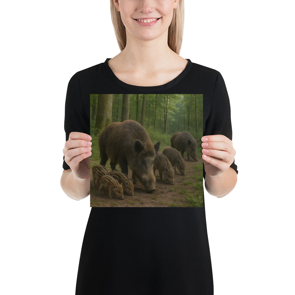 Natur Wandbild Wildschwein im Wald