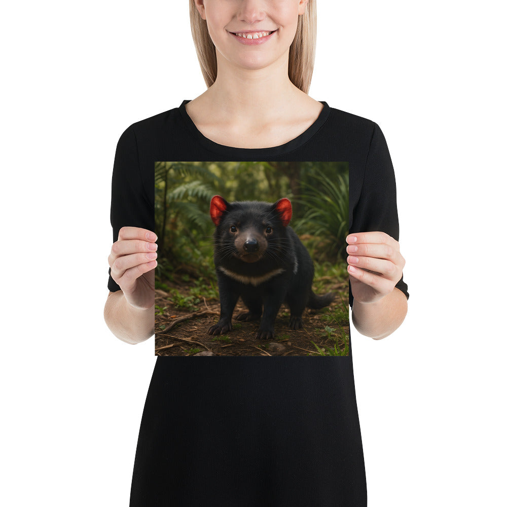 Naturmotiv Poster eines Tasmanischen Teufels auf Premium-Papier