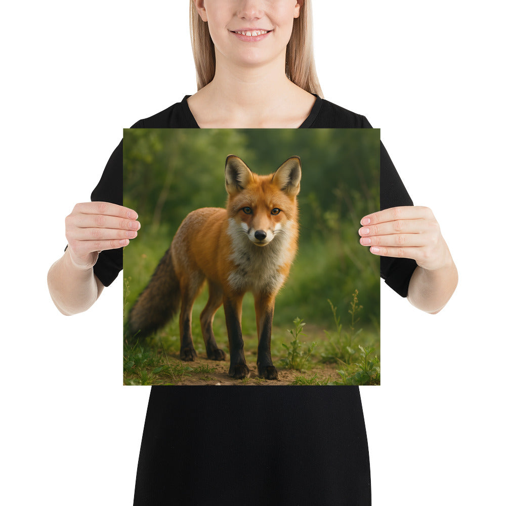 „Naturmotiv mit elegantem Fuchs als Poster – Fine-Art-Druck mit hoher Helligkeit und starker Farbbrillanz.“