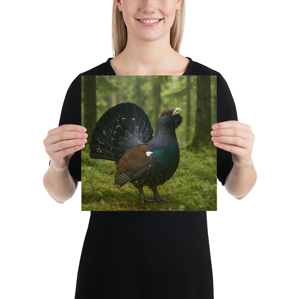 „Naturposter Auerhahn – detailreicher Druck für Wanddeko“