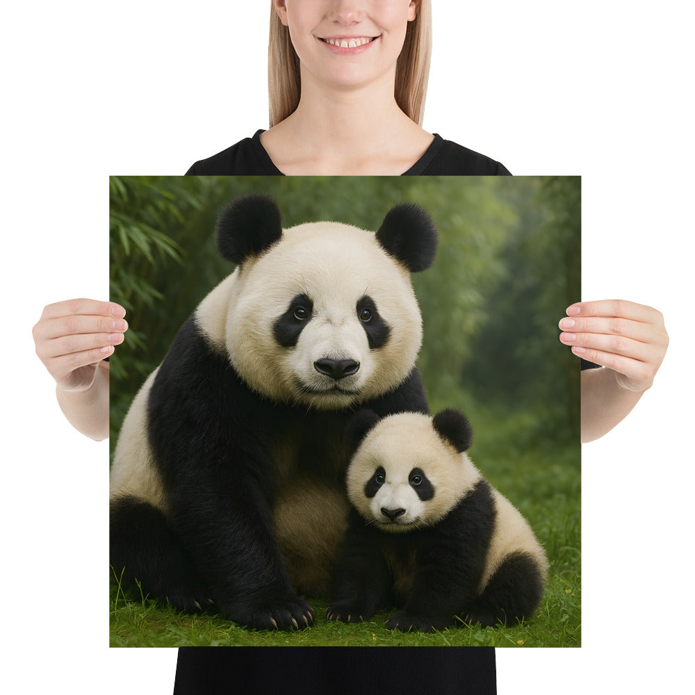 Pandaposter als hochwertiger Kunstdruck auf 189 g/m² Premiumpapier