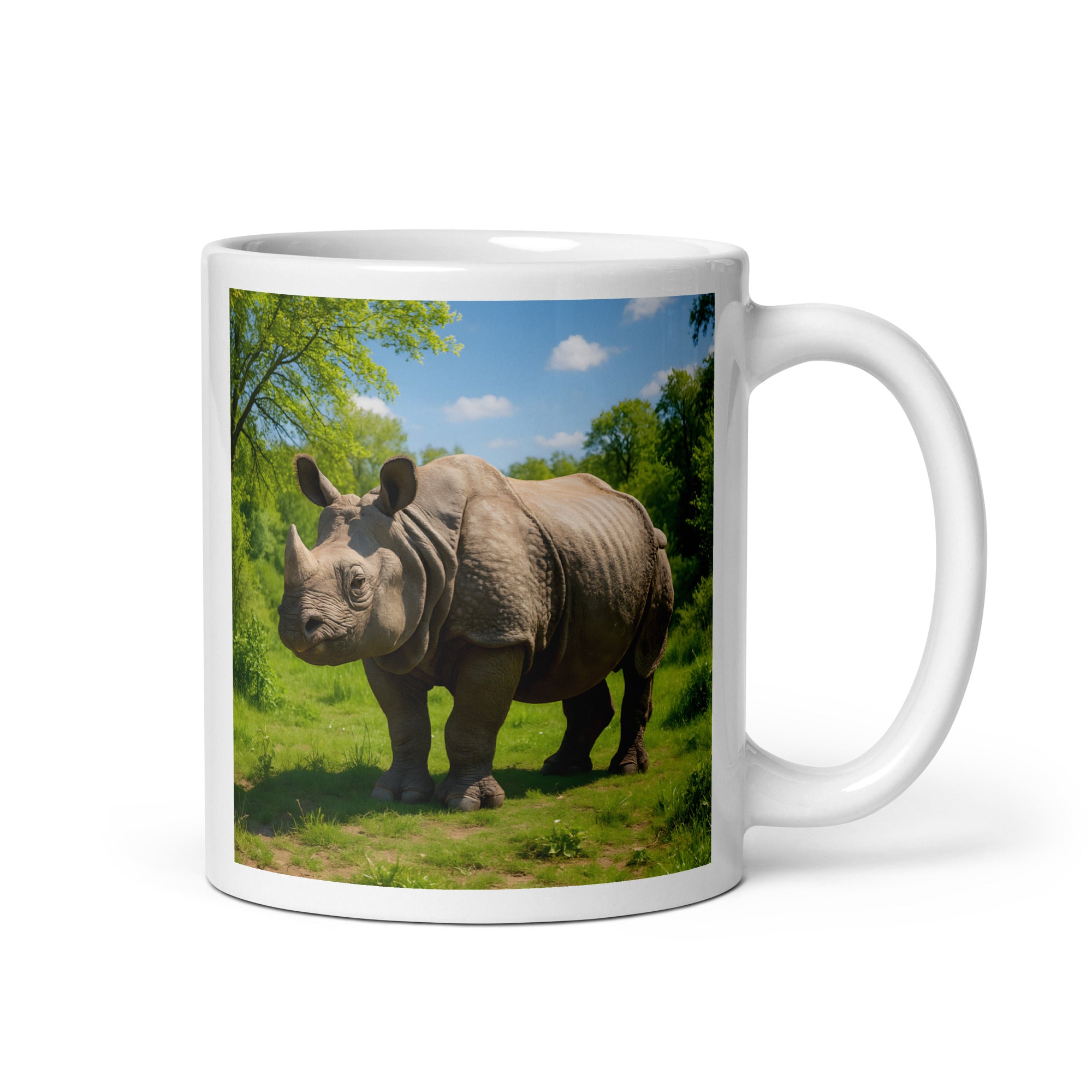 Panzernashorn Kaffeetasse aus Keramik – Vorderansicht