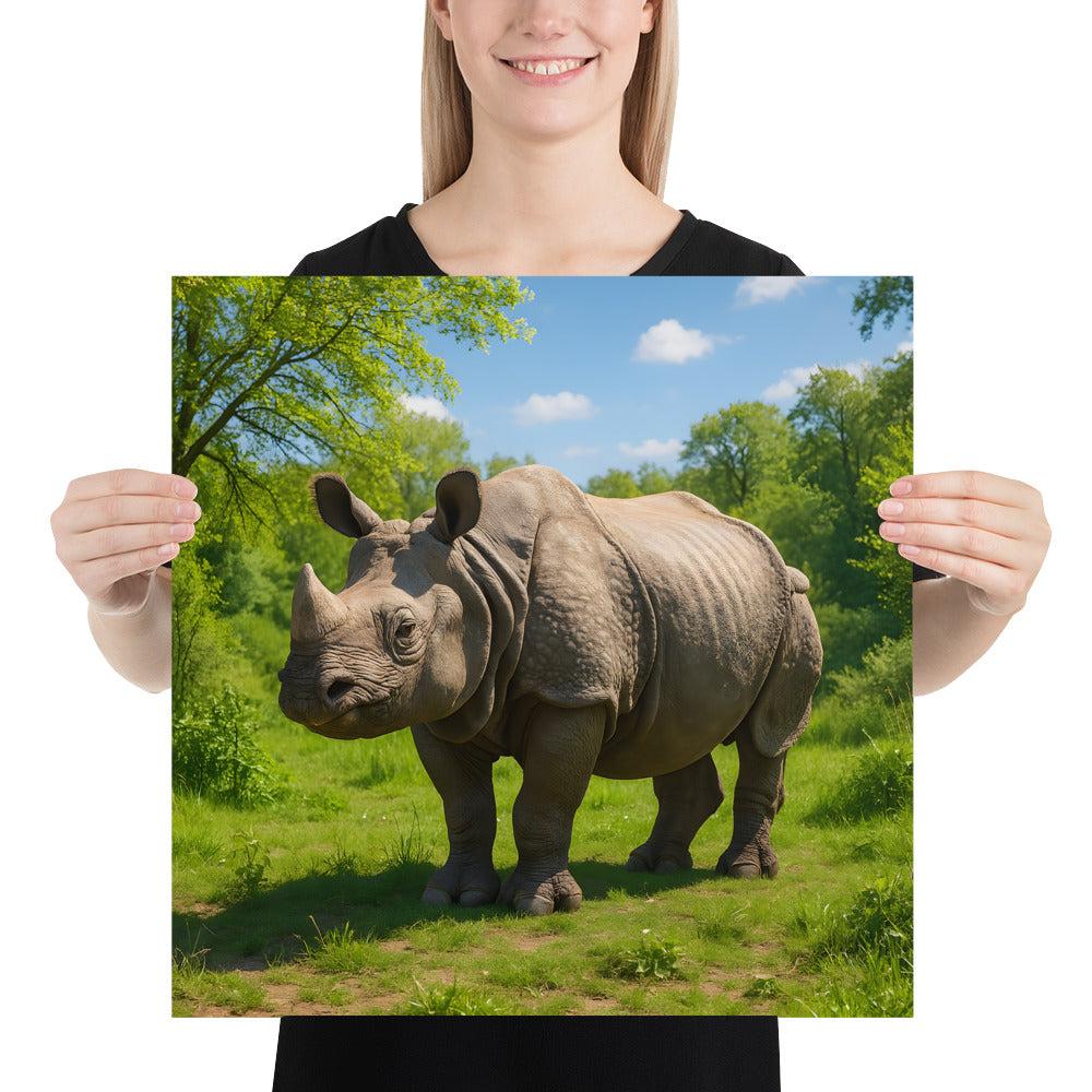 Panzernashorn Poster als hochwertiger Kunstdruck auf 189 g/m² Premiumpapier
