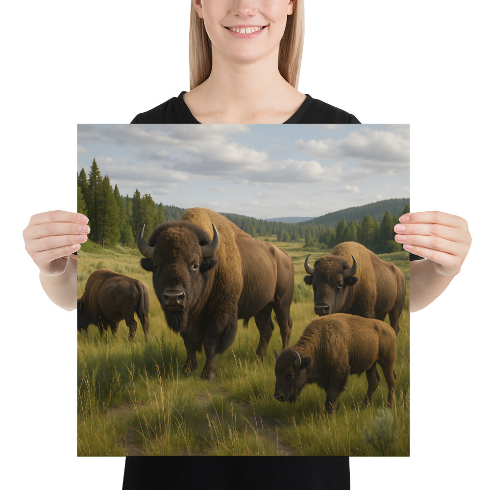 Poster eines majestätischen Bisons in hochwertigem Kunstdruck auf Premiumpapie