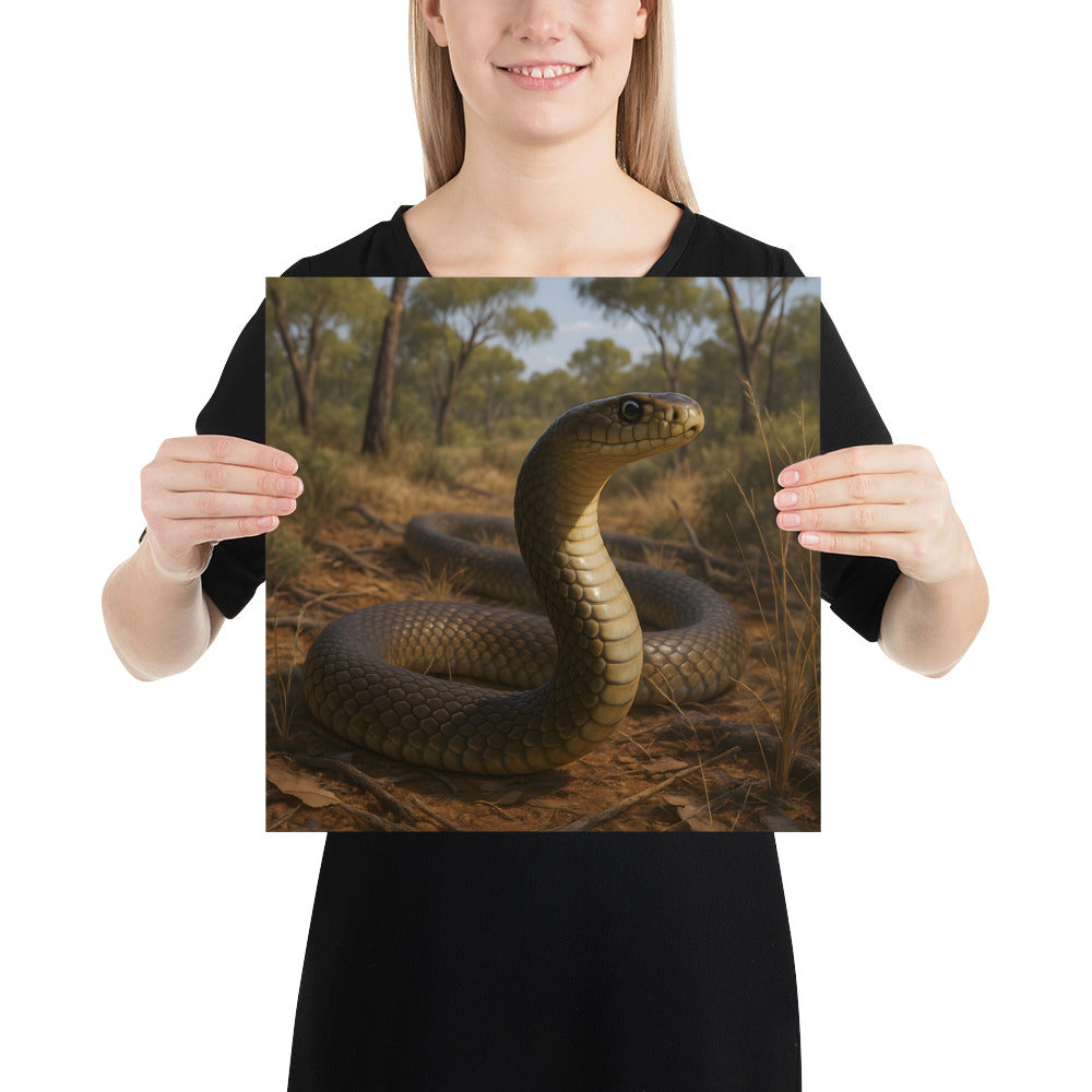Poster mit 10,3 mil starker Papierqualität und lebendigem Braunschlangenmotiv