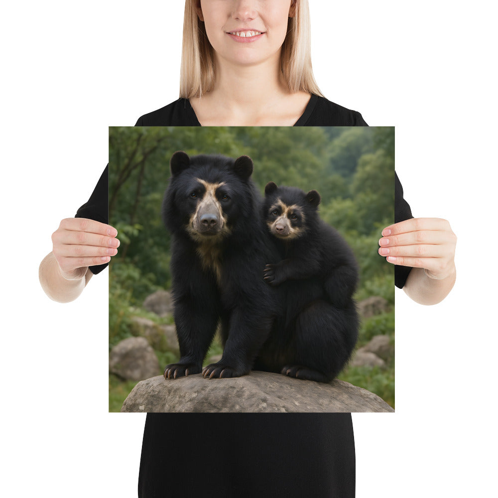 „Poster mit Brillenbärmotiv – 189 g/m² Fotopapier aus Japan“