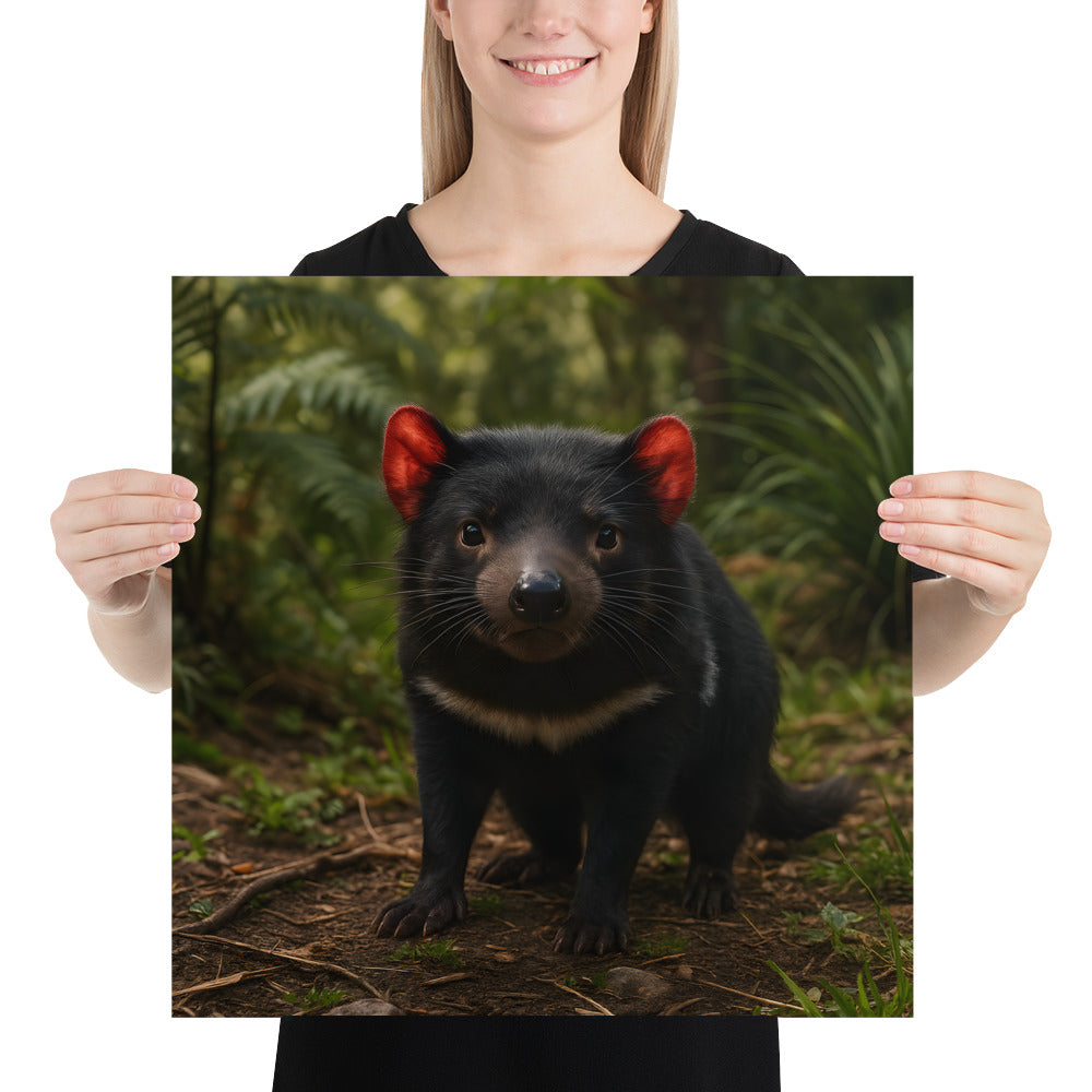 Poster mit Tasmanischem Teufel als hochwertiger Fine-Art Druck