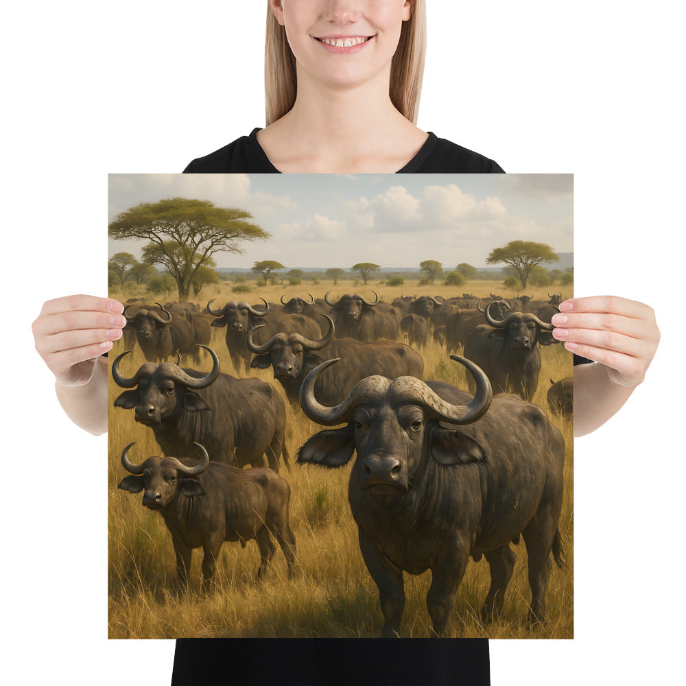 Poster mit Wasserbüffelmotiv – Wohnzimmer-Dekoration Beispiel