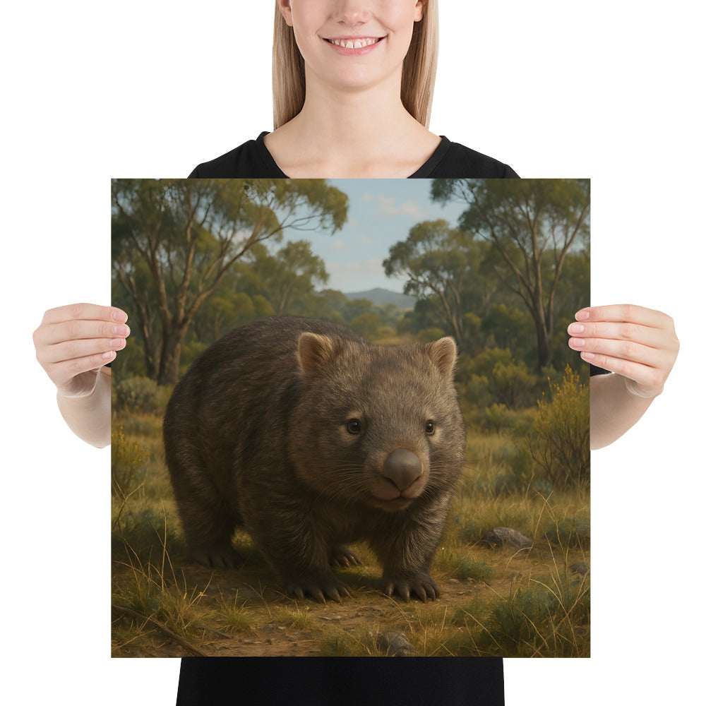 Poster mit Wombatmotiv auf hochwertigem 189 g/m² Premiumpapier