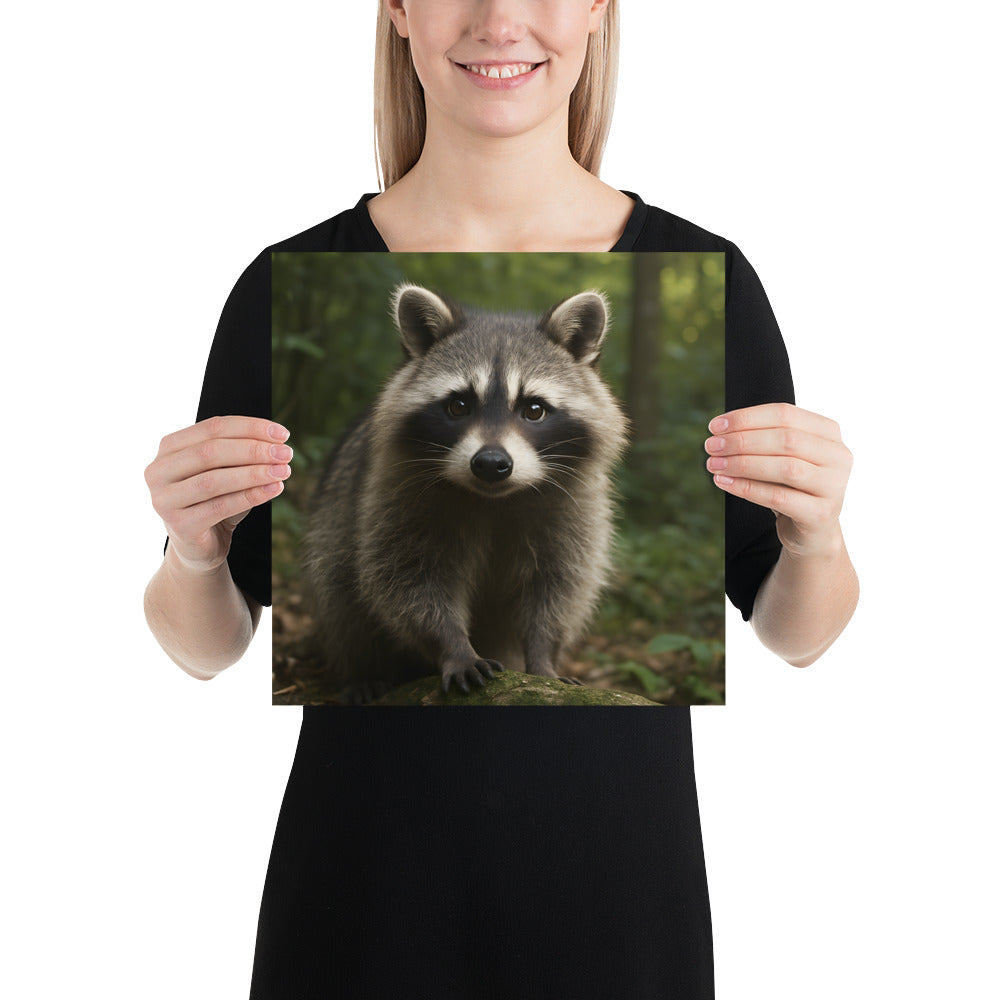 „Poster mit realistischem Waschbär in hoher Druckqualität“