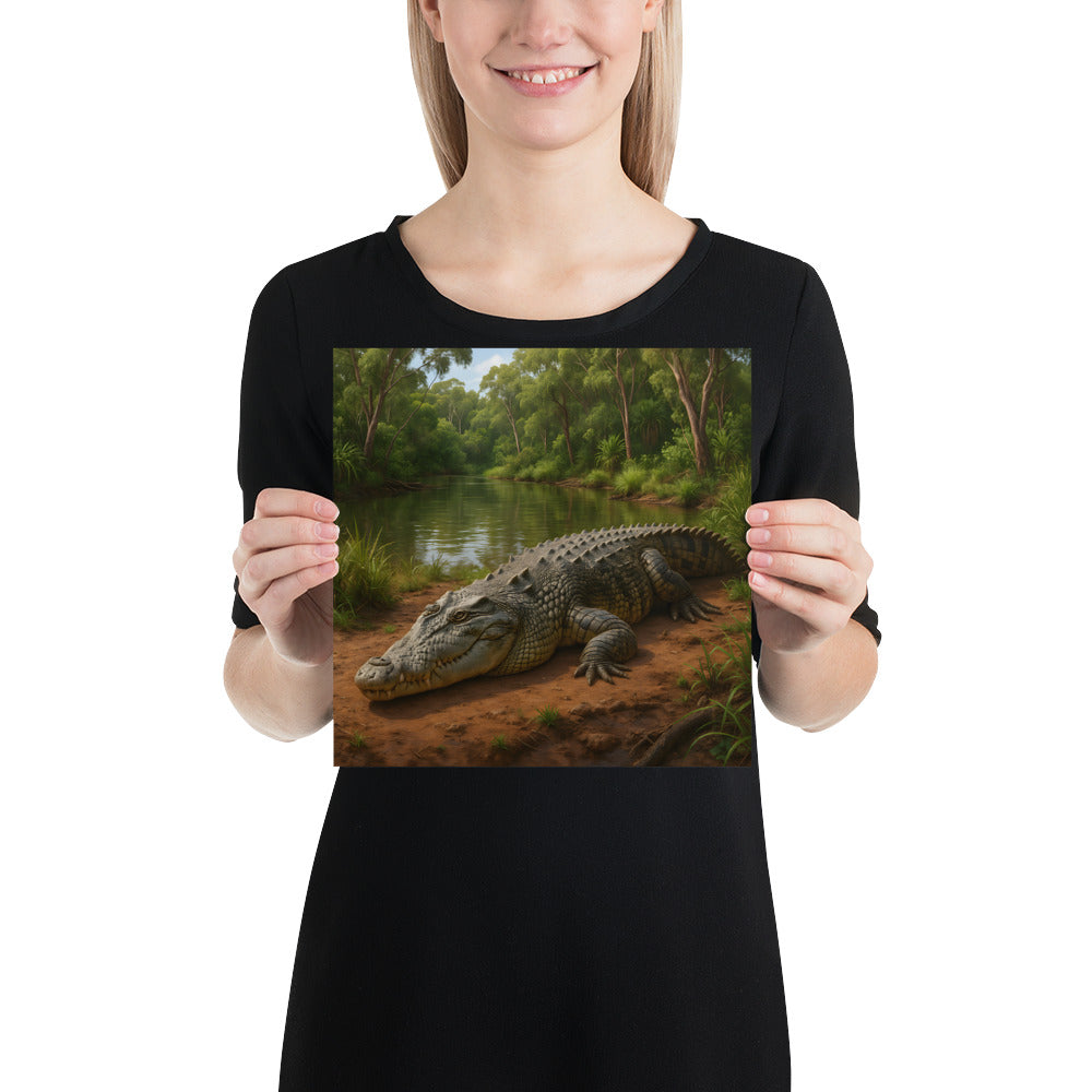 Premium-Papierstruktur des Krokodil-Posters – Japanpapier 189 g/m²