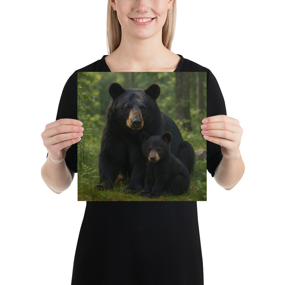 Premium-Poster eines Schwarzbären – gedruckt auf japanischem Qualitäts­papier