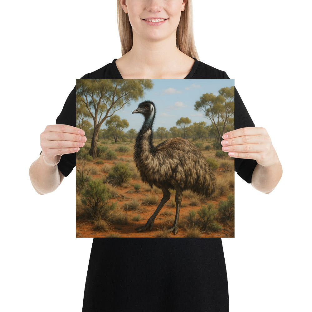 Premium Emu-Illustration auf stabilem 10,3 mil Papier