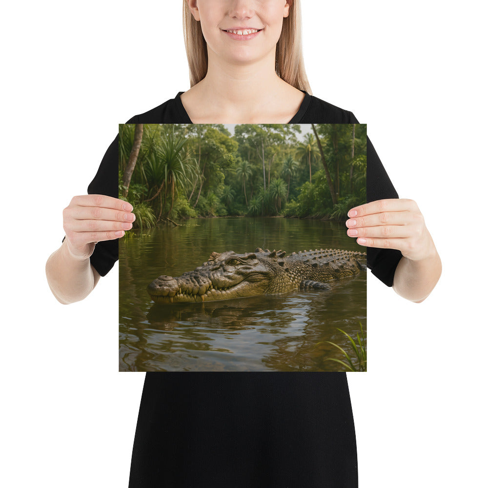 Premium Kunstposter mit Krokodil auf japanischem Qualitäts-Papier