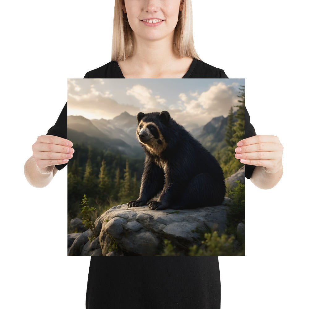Premium Naturposter mit Brillenbär – hochwertige Wandkunst für Tierfreunde