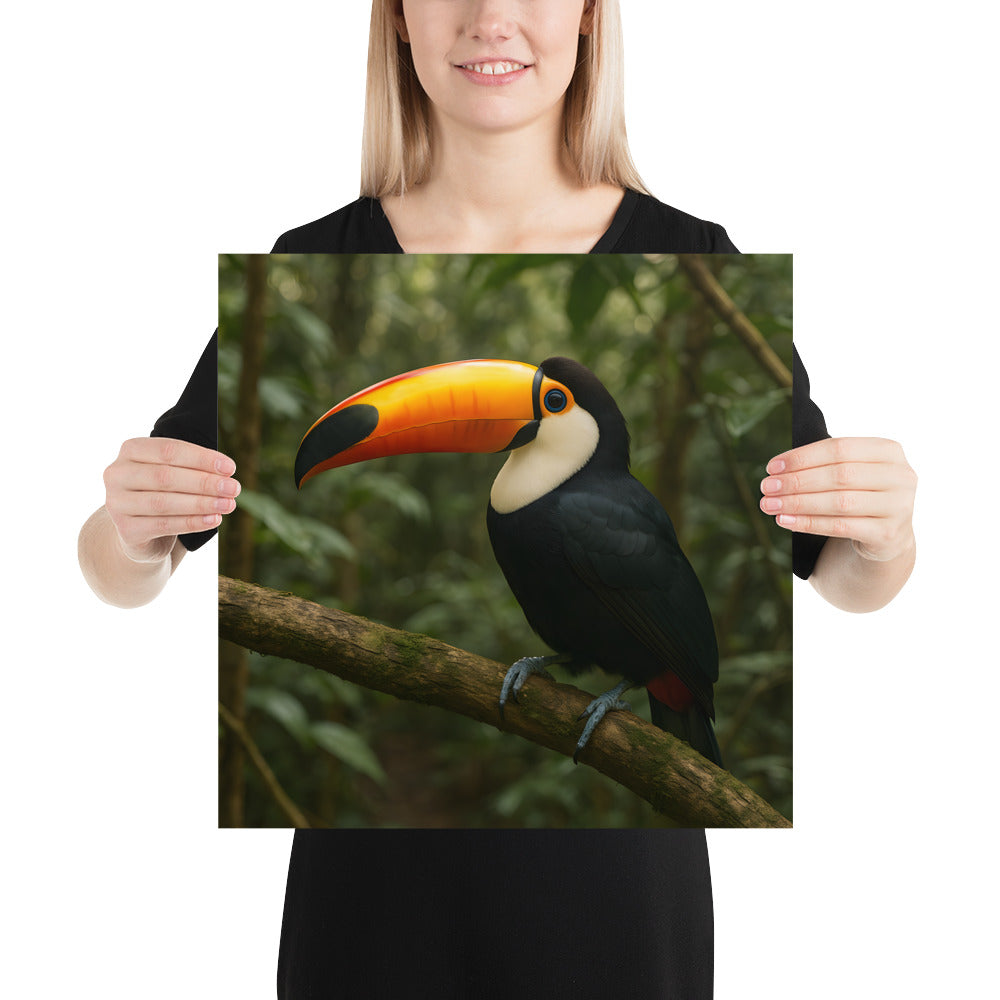 "Premium Poster mit tropischem Tukanmotiv, gedruckt auf hellem 104 % ISO-Papier"