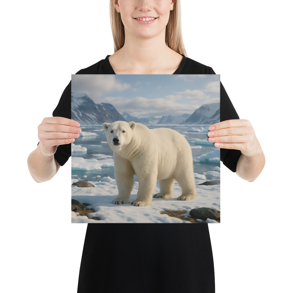 „Premium Tierposter – Eisbär im Schnee“