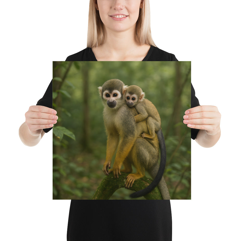 „Premium Wandposter mit Totenkopfäffchen für Tierliebhaber“