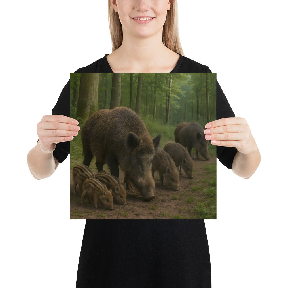 Premiumpapier Kunstdruck Wildschwein Wanddeko