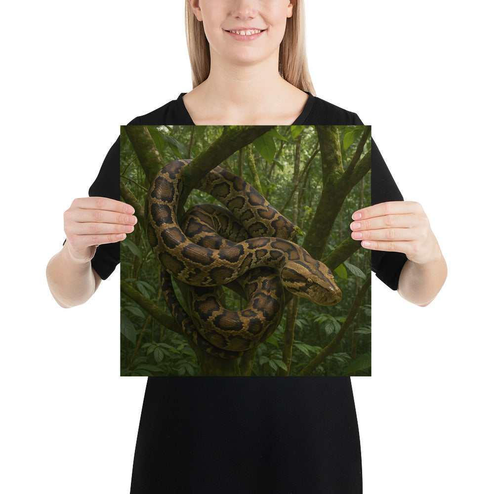 Premiumposter Felsenpython – naturgetreuer Druck, hergestellt mit japanischem Papier