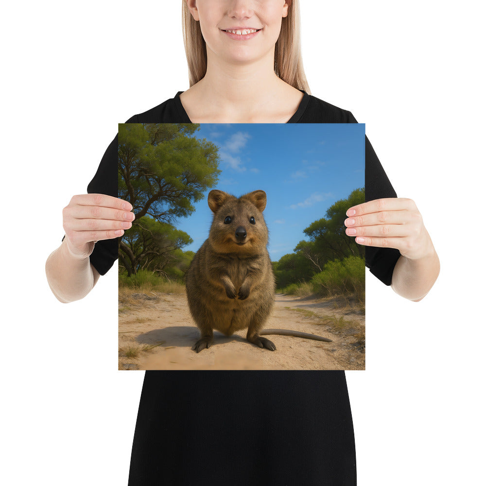 Quokka Poster im Größenvergleich – hochwertiges Tiermotiv auf japanischem Papier