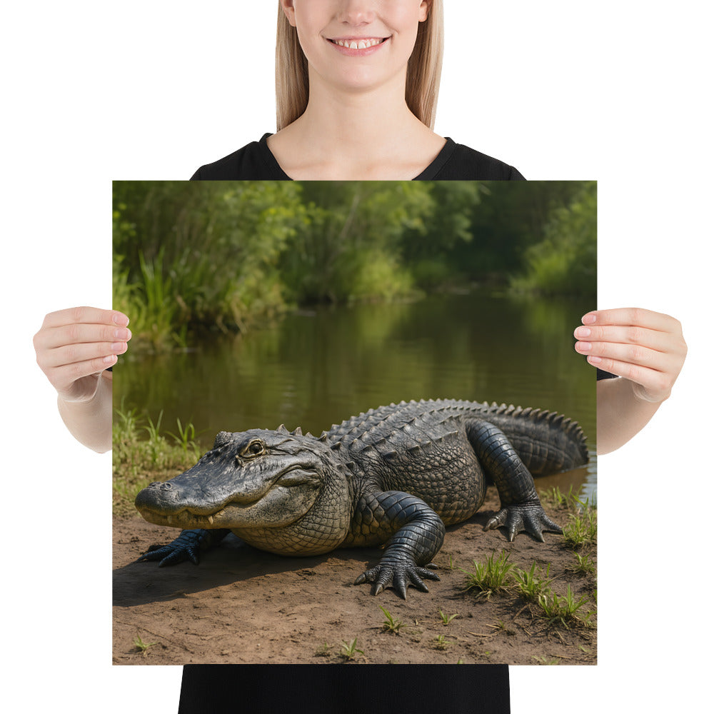 Realistisches Alligator-Motiv als hochwertiges Poster