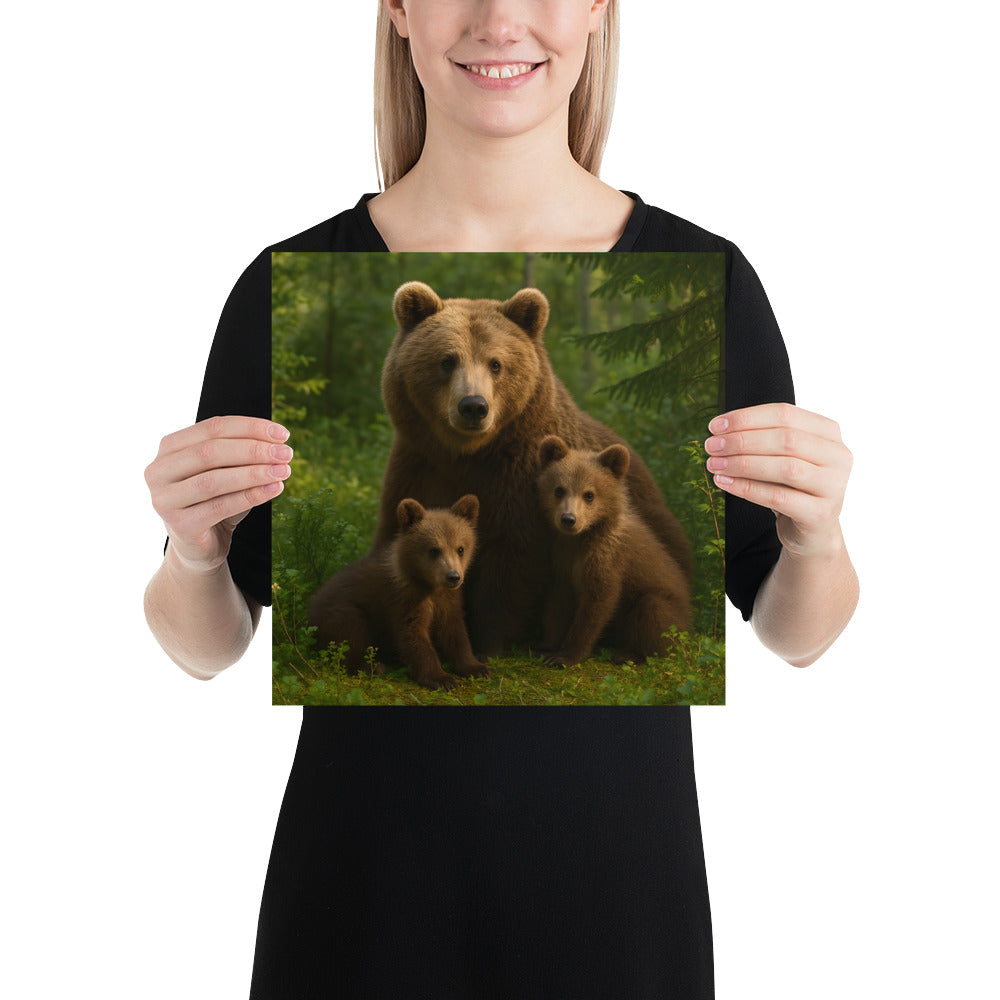 "Realistisches Braunbär-Porträt als Naturkunst-Poster"