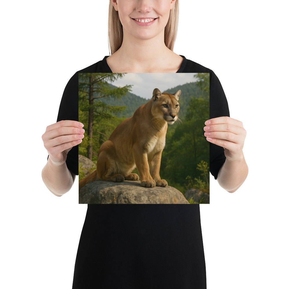 Realistisches Puma-Porträt als Poster für Wanddekoration