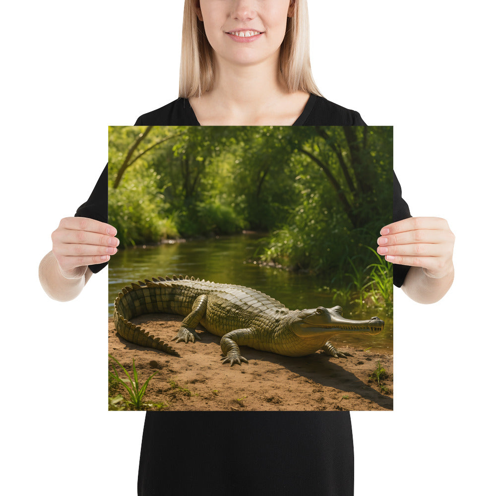 Reptilien Poster mit edlem Gangesgavial Motiv für Wanddeko